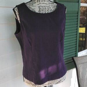 Women's NWOT Sag Harbor aubergine faux suede side zip camisole top Sz 12P
